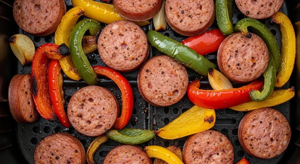 sausage and peppers cooked in air fryer