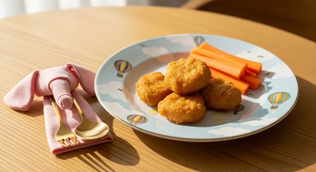 Kid-friendly build-your-own taco bowls with rice, beans, chicken, and vegetables in luxury child-sized bowls, playful and realistic.