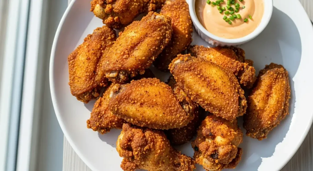A Plate of air fryer chicken wings