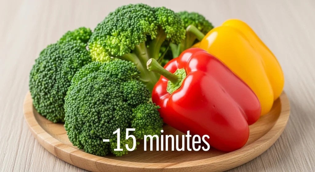 “Printable chart showing air fryer cook times for different vegetables.”