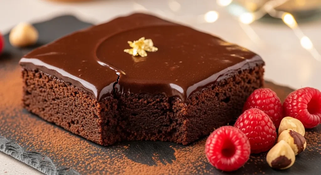 Fudgy eggless air fryer brownies with a soft center and slightly cracked top.