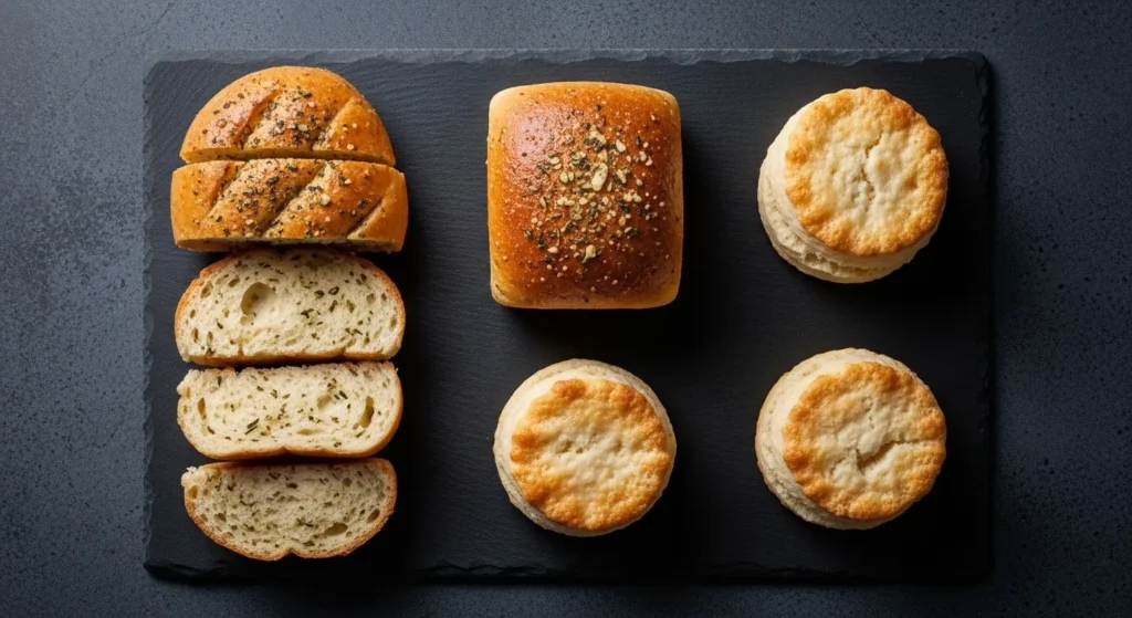 Garlic bread warming inside an air fryer basket.