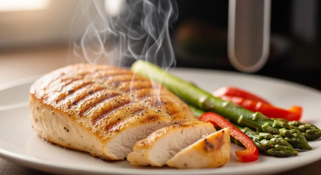 Tender healthy protein cooked in an air fryer for a cozy winter meal.