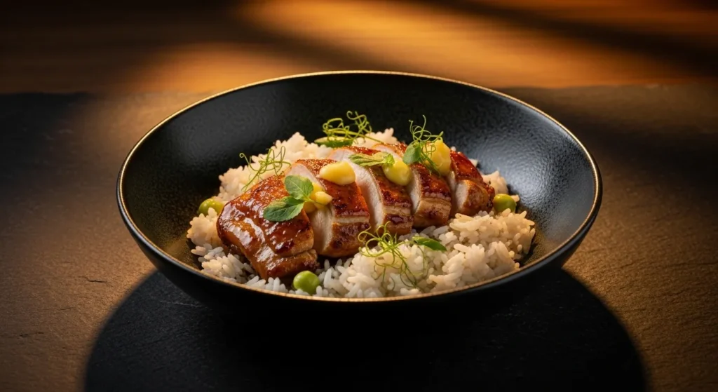 Premium beef chili bowl styled with a modern, upscale presentation.