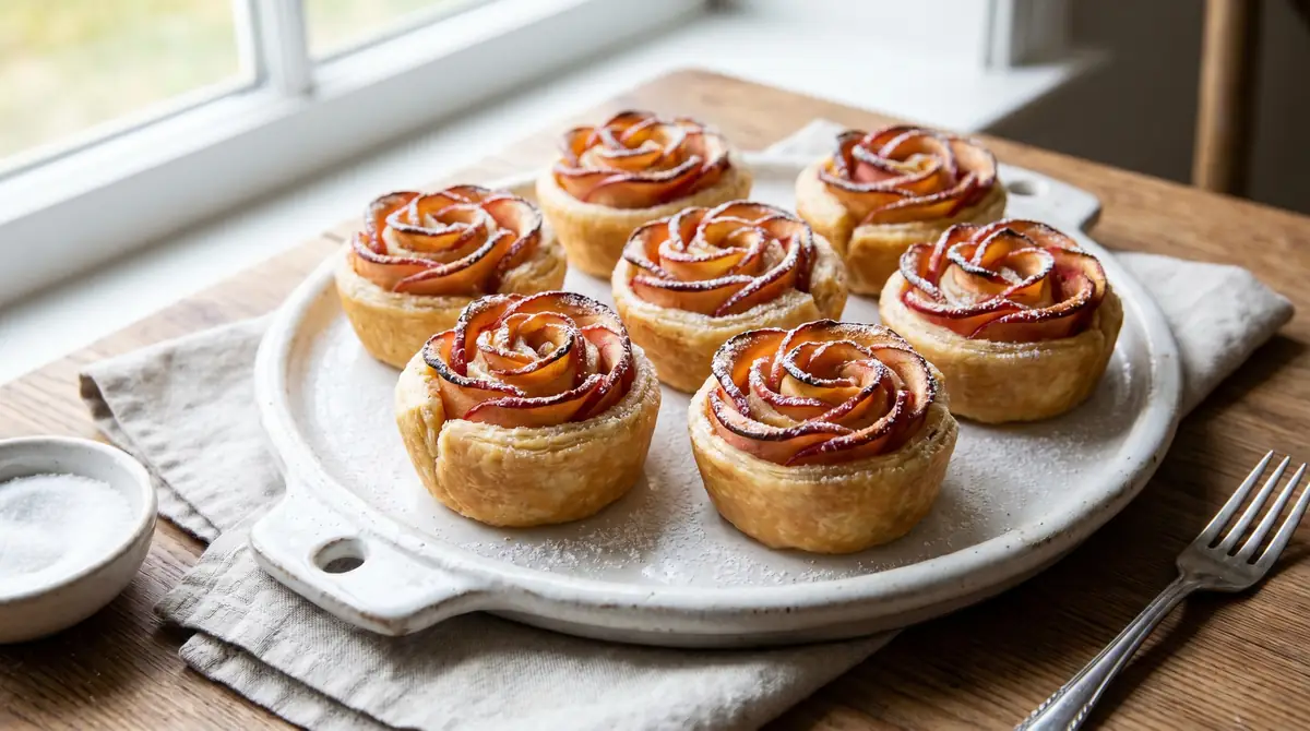 Air Fryer Apple Roses Recipe (Easy Puff Pastry Dessert)