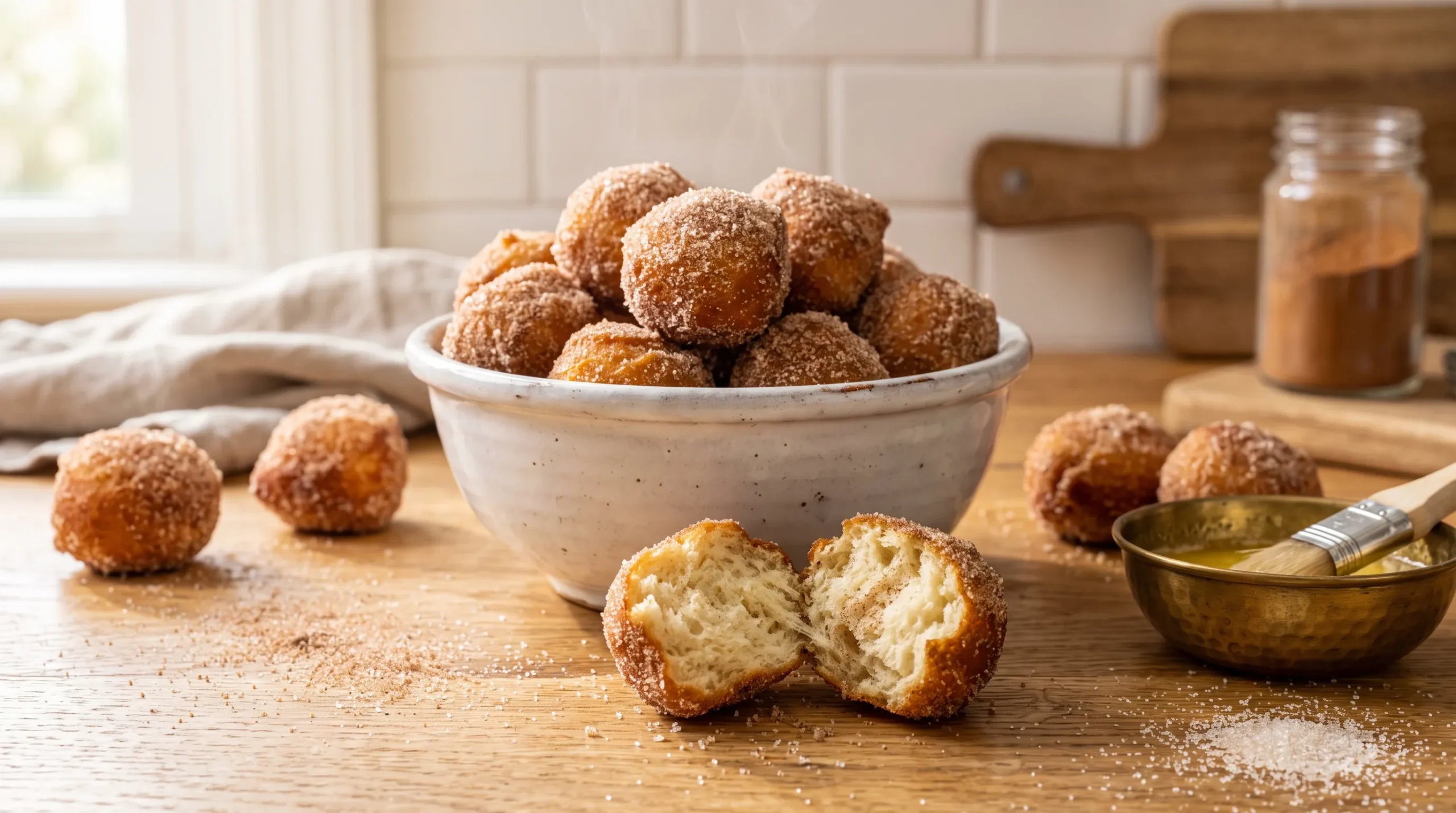 Easy Air Fryer Cinnamon Sugar Donut Holes (Soft Inside, Crispy Outside) 2 Easy Air Fryer Cinnamon Sugar Donut Holes Recipe