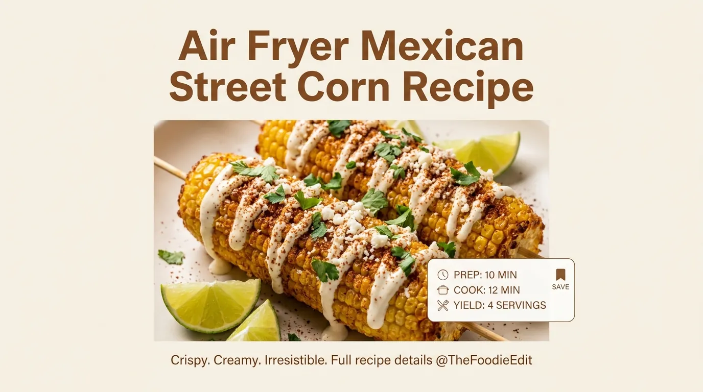 A ready to serve Air Fryer Mexican Street Corn Recipe