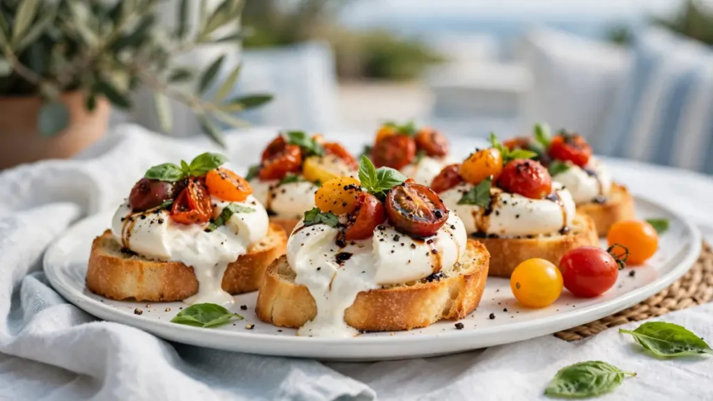 burrata crostini platter