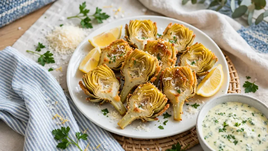 crispy artichoke flatlay