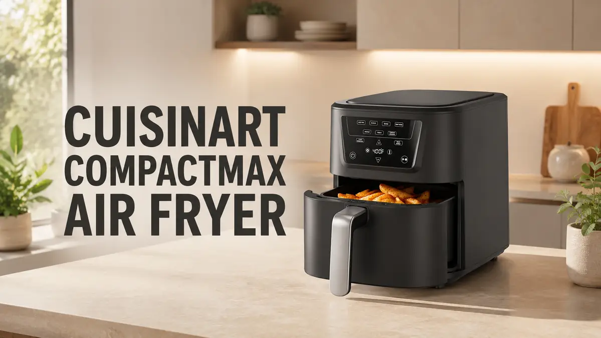 Cuisinart CompactMax 8-Qt Air Fryer Review: AIR-210 1 Cuisinart CompactMax Air Fryer with food inside
