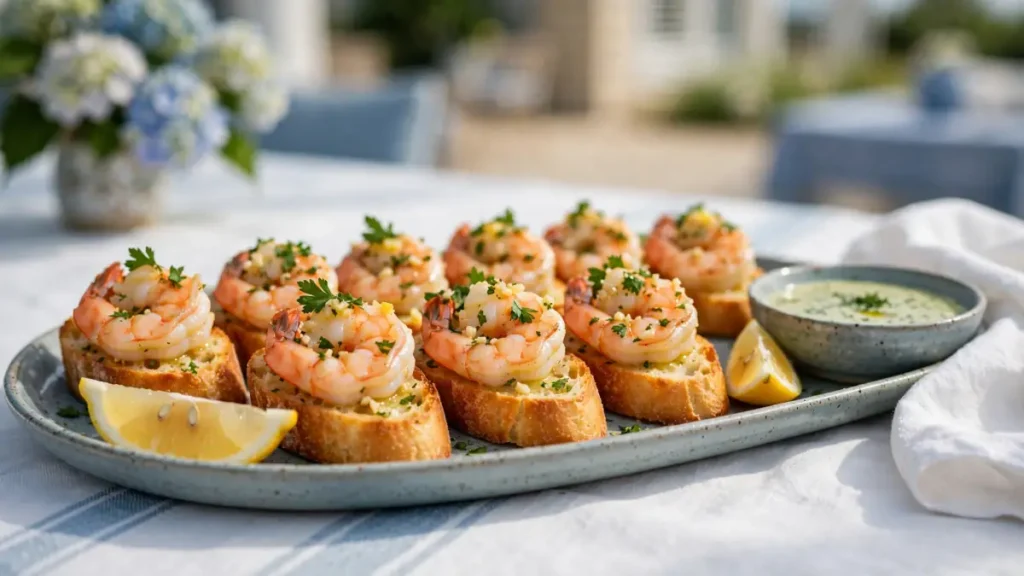 garlic lemon shrimp crostini