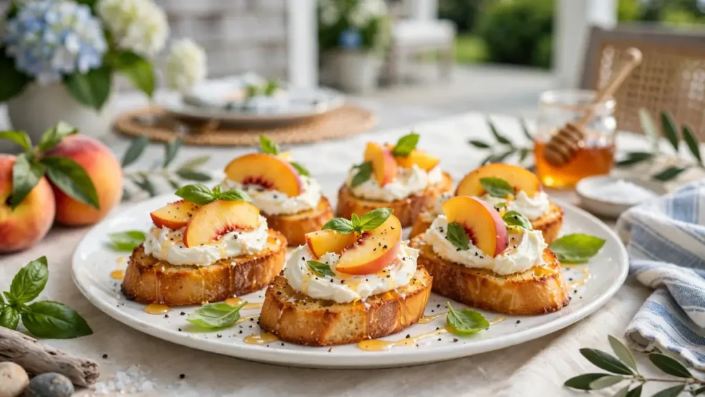 peach goat cheese crostini