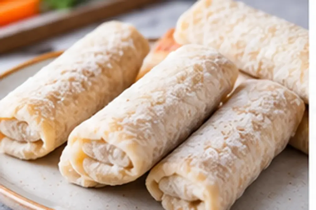 Frozen Egg Rolls in Air Fryer: Crispy in 10–12 Minutes 4 Frozen egg rolls ready to cook in the air fryer.