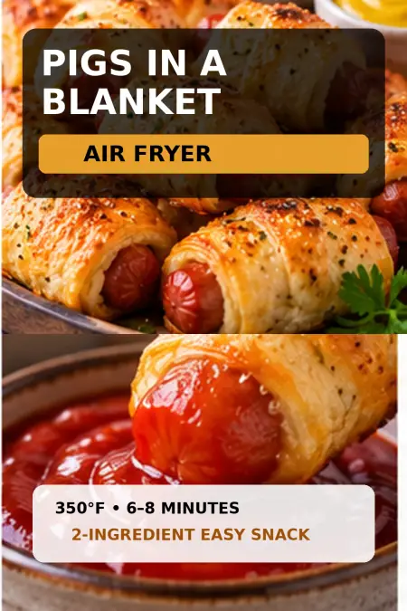 Pigs in a blanket air fryer recipe guide.