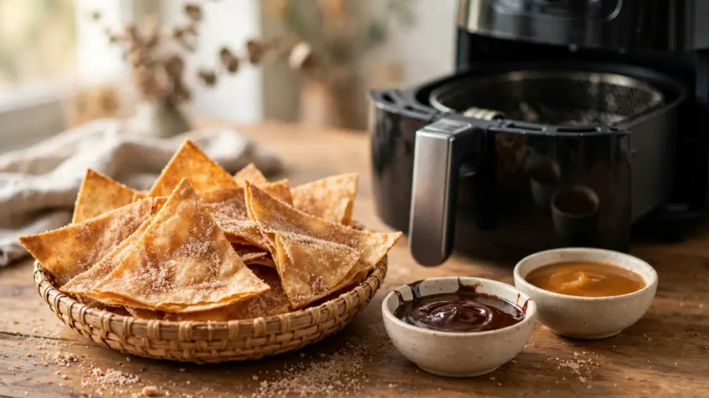air fryer cinnamon sugar tortilla crisps