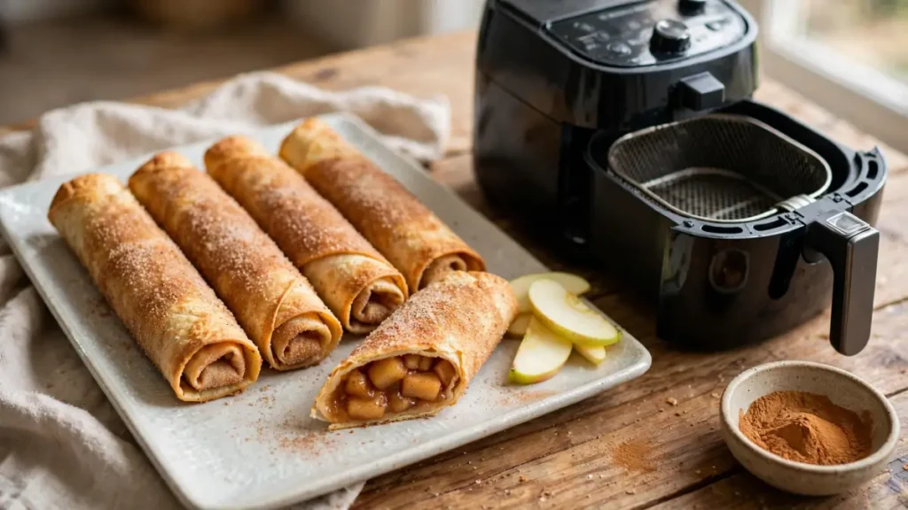 air fryer crispy apple pie roll ups