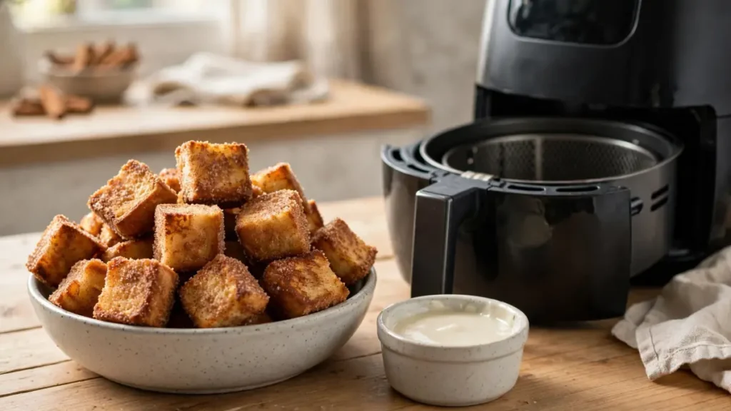 air fryer crispy cinnamon toast bites
