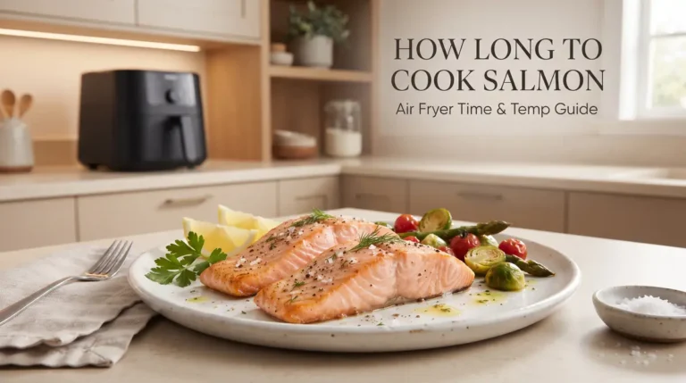Cooked salmon fillets garnished with herbs and lemon slices