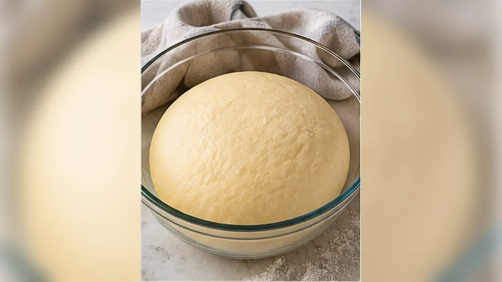 Air Fryer Bomboloni Recipe: Soft, Fluffy Italian Donuts 4 Bomboloni dough risen until doubled in a glass bowl before shaping