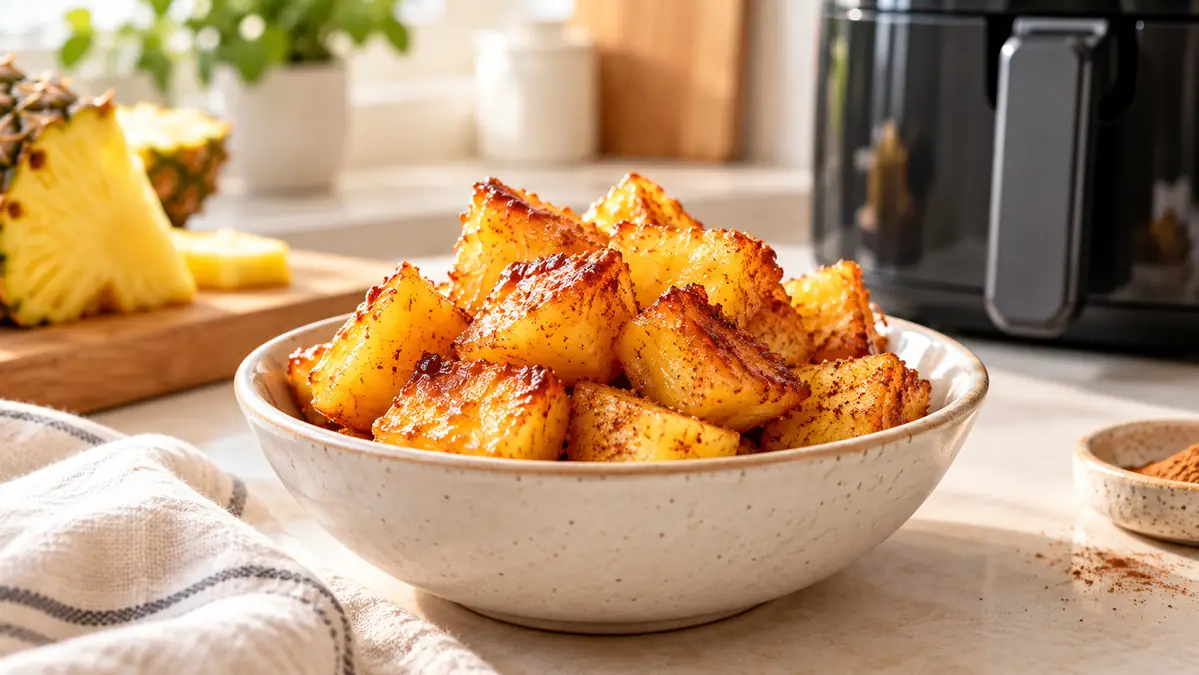 Pineapple cinnamon bites with shredded coconut